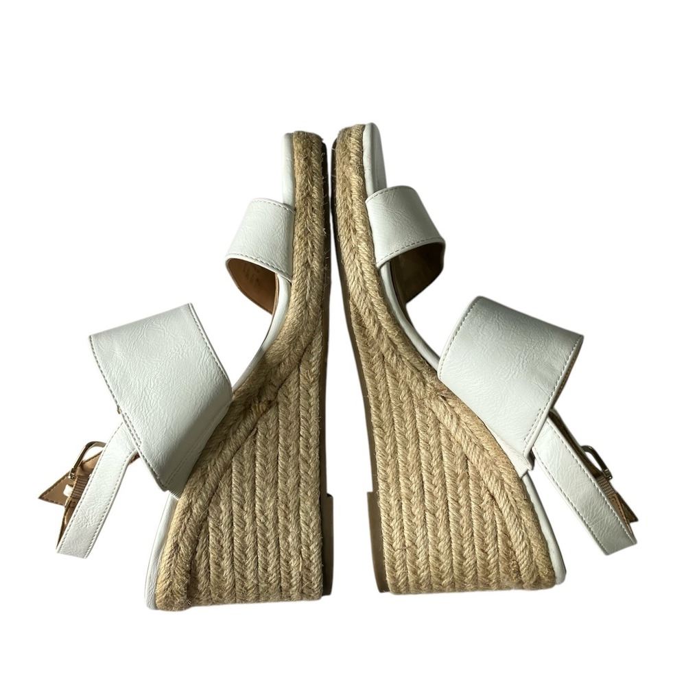 Abella True Comfort Taya Wedge Sandal Size 7 Espadrille Heel Gold Hardware - Picture 8 of 11